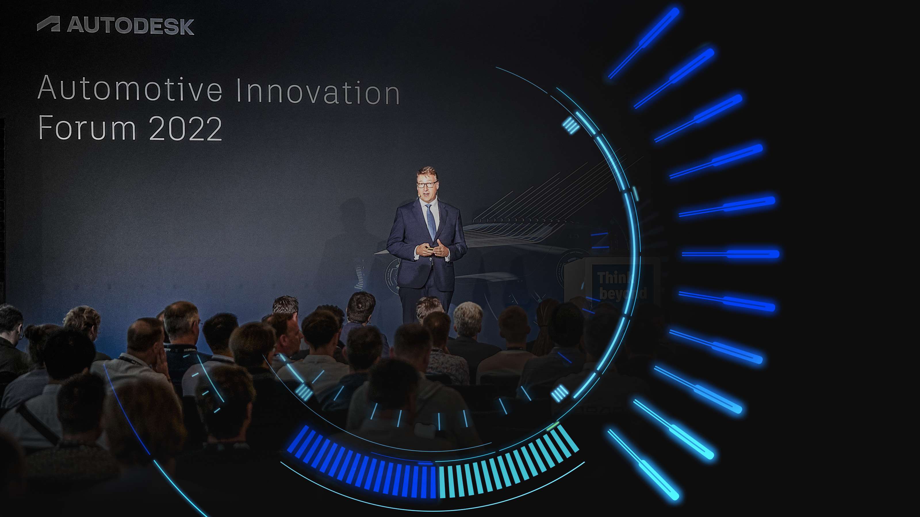 Bild zum Automotive Innovation Forum 2022, auf dem ein Vortrag fotografiert ist