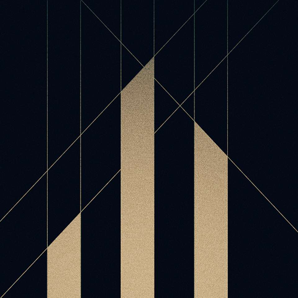 Detailansicht aus dem Gestaltungsprozess des Logos von Hamburger Grund mit Hilfslinien
